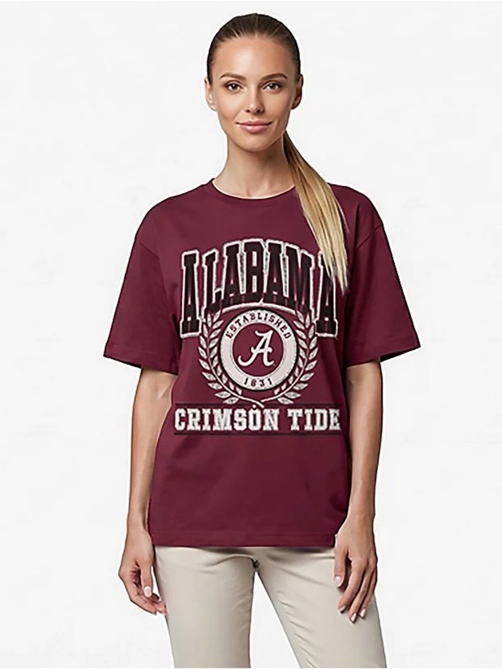 47 Women’s Alabama Crimson Tide Ring True Foundation T-Shirt. Size Small